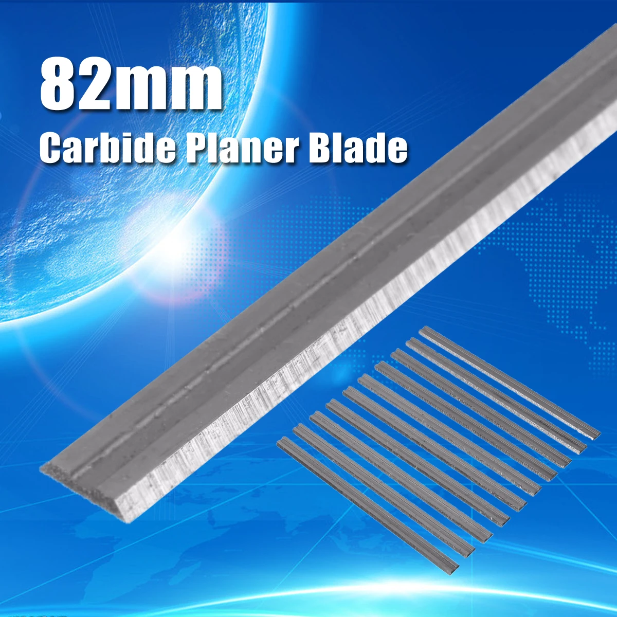 New 10Pcs 82mm x 5.5mm Reversible Carbide Planer Blades For Cutting Soft Hard Woods Ply-wood Board Woodworking Power Tool