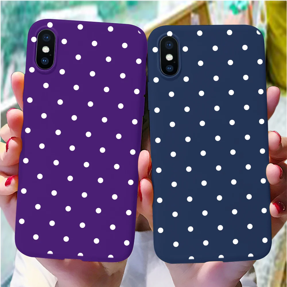

Colorful Color Dots Polka Geometric Simple Soft TPU Case For iPhone X XS 7 8 6S 6 Plus Couple Cover For iPhone XR XS Max Coque