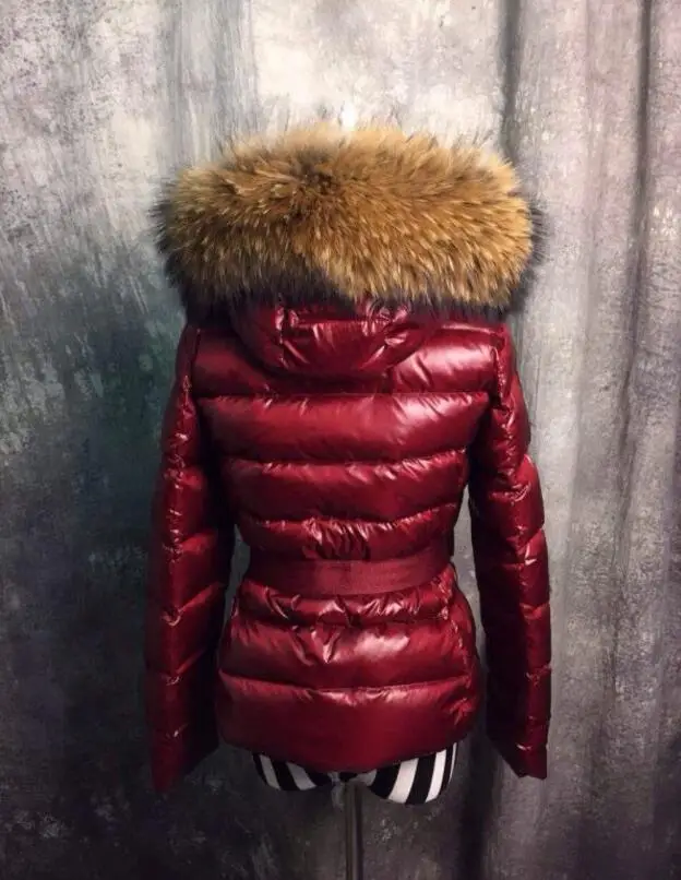 2016 New 90% white duck down Down Jacket Brand Women Slim Coat Down Jacket real raccoon Fur Collar Female Winter Outwear