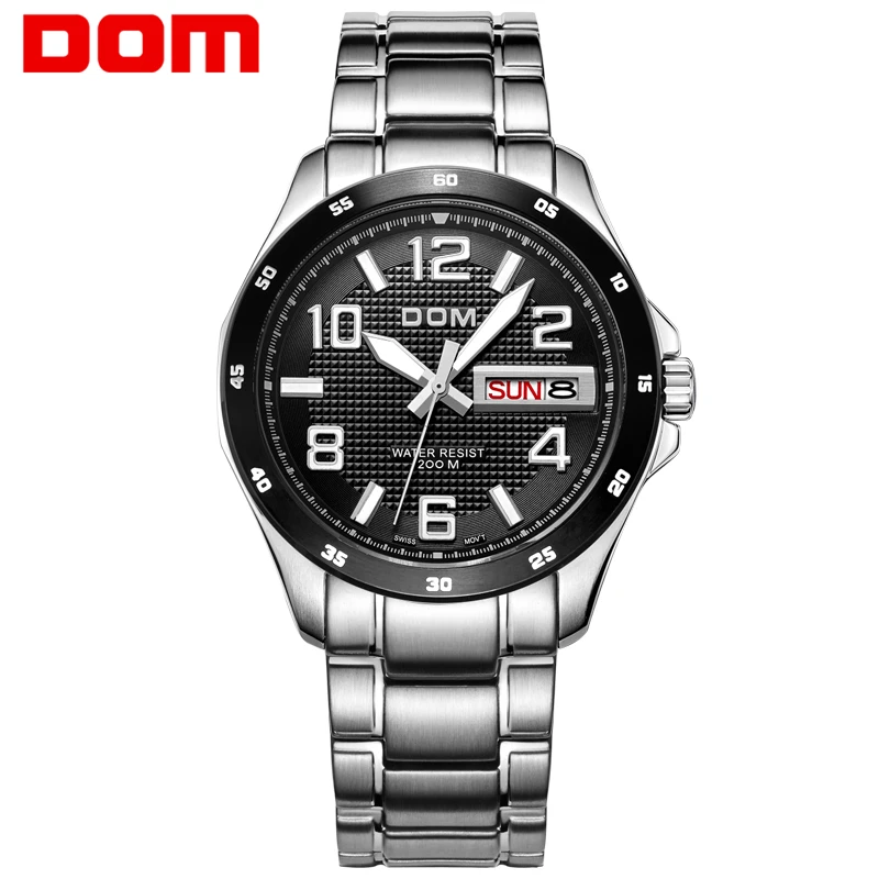 DOM Men mens watches top brand luxury waterproof quartz stainless steel watch sport watches for men