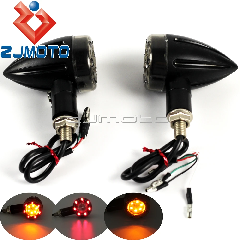 Universal Motorcycle Bullet Turn Indicators Lamp LED Turn Signals Rear