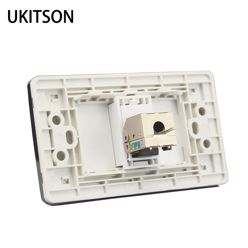Silver Side 120mm Shield CAT6 Wall Outlet pic 1