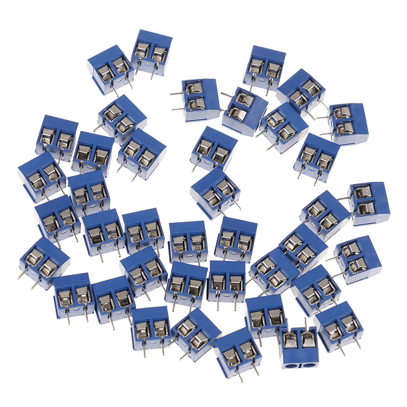 

10Pcs 2-Pin Pitch Screw Terminal Block Connector 5.08mm Panel Pcb Mount Wholesale Blue