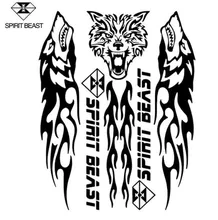 SPIRIT BEAST Reflective 3D Motorcycle Sticker Fuel Oil Tank Pad Decal Protector Cover Black Sliver Universal protective fish bone style motorcycle reflective oil tank sticker black grey