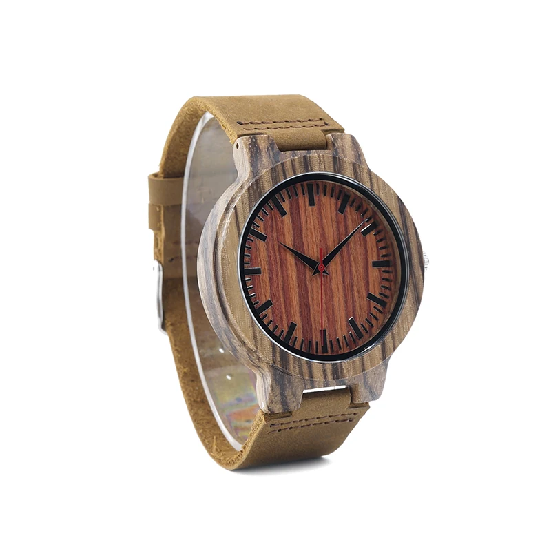 BOBO BIRD L-C16 reloj mujer Quartz Watch Zebra Wood Erkek kol saati Leather Strap Wristwatches Men Drop Shipping