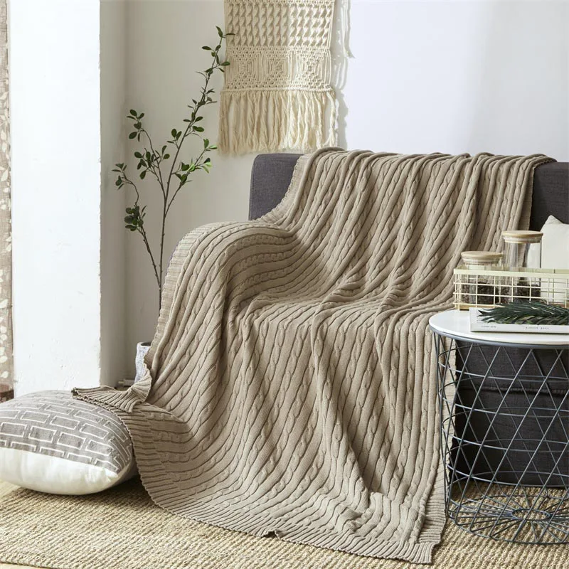 Beroyal Брендовое одеяло-1 шт., хлопок, одеяло для взрослых, вязаное одеяло, весна/осень, ручная работа, одеяло для дивана, 180*200 см - Цвет: kaqi