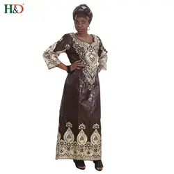 2018 Африканский платья для женщин для наряд Высокое качество расшитый блестками Кристалл Базен платье вышивка африканская одежда ropa africana