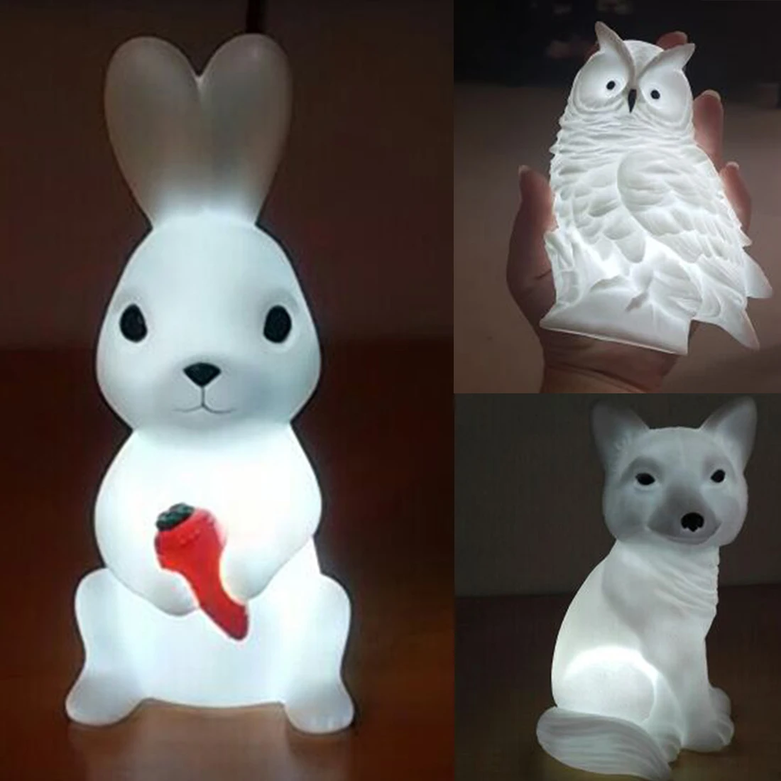Gift For Child Animal LED Night Light Lovely Creative Rabbit Fox Owl