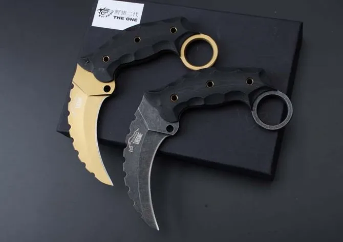 

2 Options! The One Karambit Fixed Knives,AUS-8 Blade G10 Handle Camping Tactical Knife,Survival Knife.Outdoor Tools.