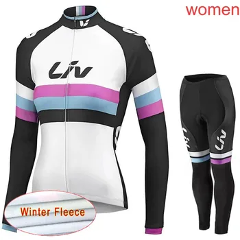 

2018 woman Liv Cycling Jerseys Cycling Set Winter Thermal Fleece Long Sleeves Racing Suit Bike Clothing accept mix size 0501L