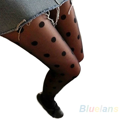 

Hot Black Sexy sheer Lace Big dot Pantyhose Stockings Tights Dot Slim 8M5M
