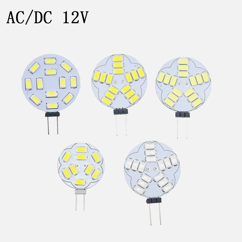 DC/AC12V Led G4 Base Marine RV 9/12/15 светодиодов 5730 SMD круглая светодиодная двухконтактная