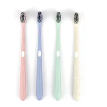 3 шт. новейшая Мягкая зубная щетка для взрослых профессиональная гигиена ротовой полости портативный инструмент для чистки пшеничной соломы зуб Угольная щетка XN503M