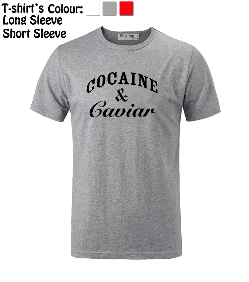 

Cocaine And Caviar Crooks and Castles LIL Wayne Pattern Long Short Sleeves T-Shirt Men's Boy's Graphic Unisex Tee Red White Grey
