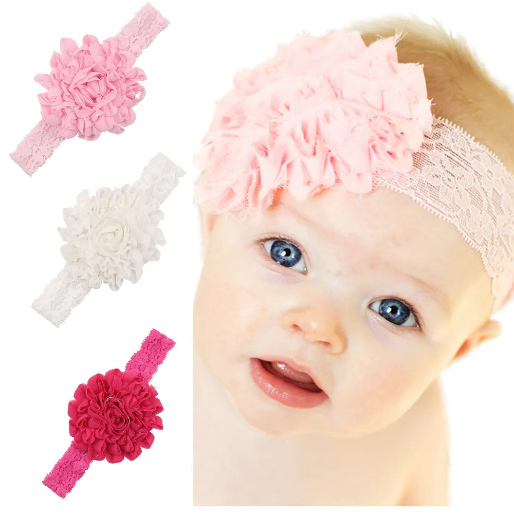 2017Lovely Kids Flower Bow Lace Headband Headwear Hair Band Girl Infant Toddler hair accessories