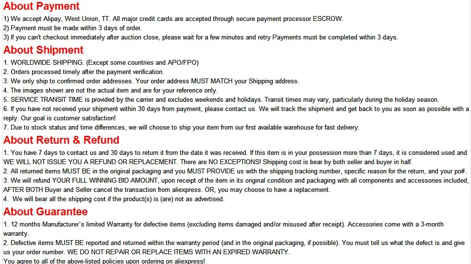 payment term