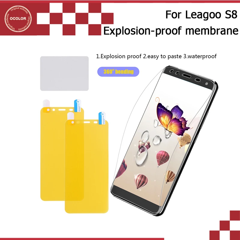 

ocolor 2PCS For Leagoo S8 Non glass Anti-Explosion Protective Film Ultra-Thin Front Screen Protector For Leagoo S8 Mobile Phone