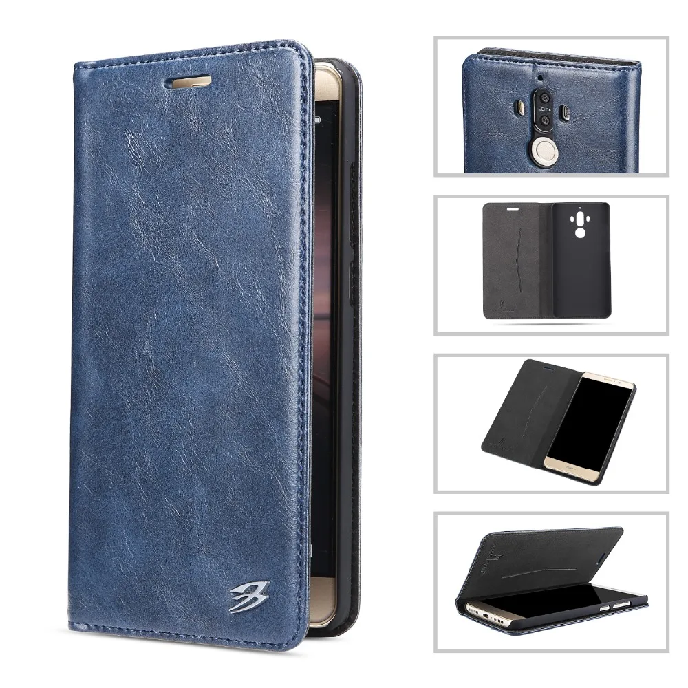 Fierre Шенн Роскошь Кожи Сальто Case для Huawei Mate 9 кожа Флип Coque Кожаный Чехол Телефон