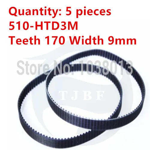 5pcs/lot HTD3M timing belt 510 rubber Length 510mm Width 9mm Teeth 170 Industrial drive | Обустройство дома