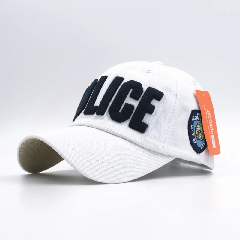 [NORTHWOOD] Высокое качество полиции шапки унисекс бейсболки мужские Snapback кепки s регулируемые Snapback для взрослых - Цвет: White