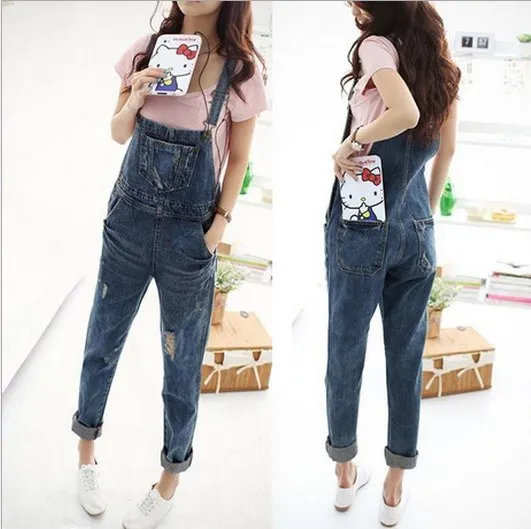 Womens Jumpsuit Denim Overalls 2017 Spring Autumn Casual
