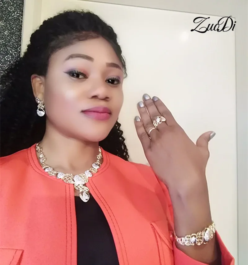 ZuoDi Dubai gold-colorful Women Costume Jewelry Sets Nigerian Wedding Brand Jewelry Sets Fashion African Beads Jewelry Sets