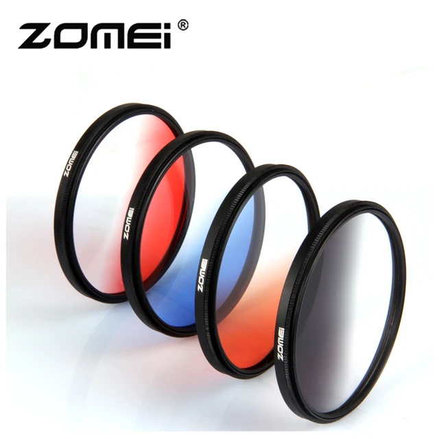 Special Price Zomei Camera Filtro Ultra Slim Frame GND Gradula Color Filters Blue Grey Red Orange 49 55 58 62 67 72 77 82mm For DSLR Camera