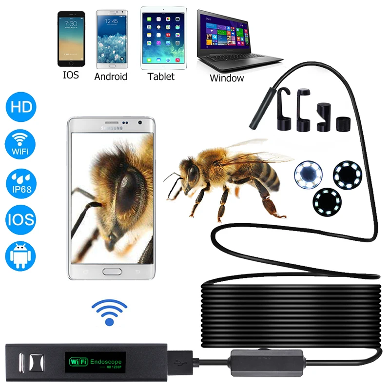 Камера Эндоскоп F150 с Wi Fi HD 3 5 P объектив 8 мм|endoscope camera|wifi endoscopewifi camera |