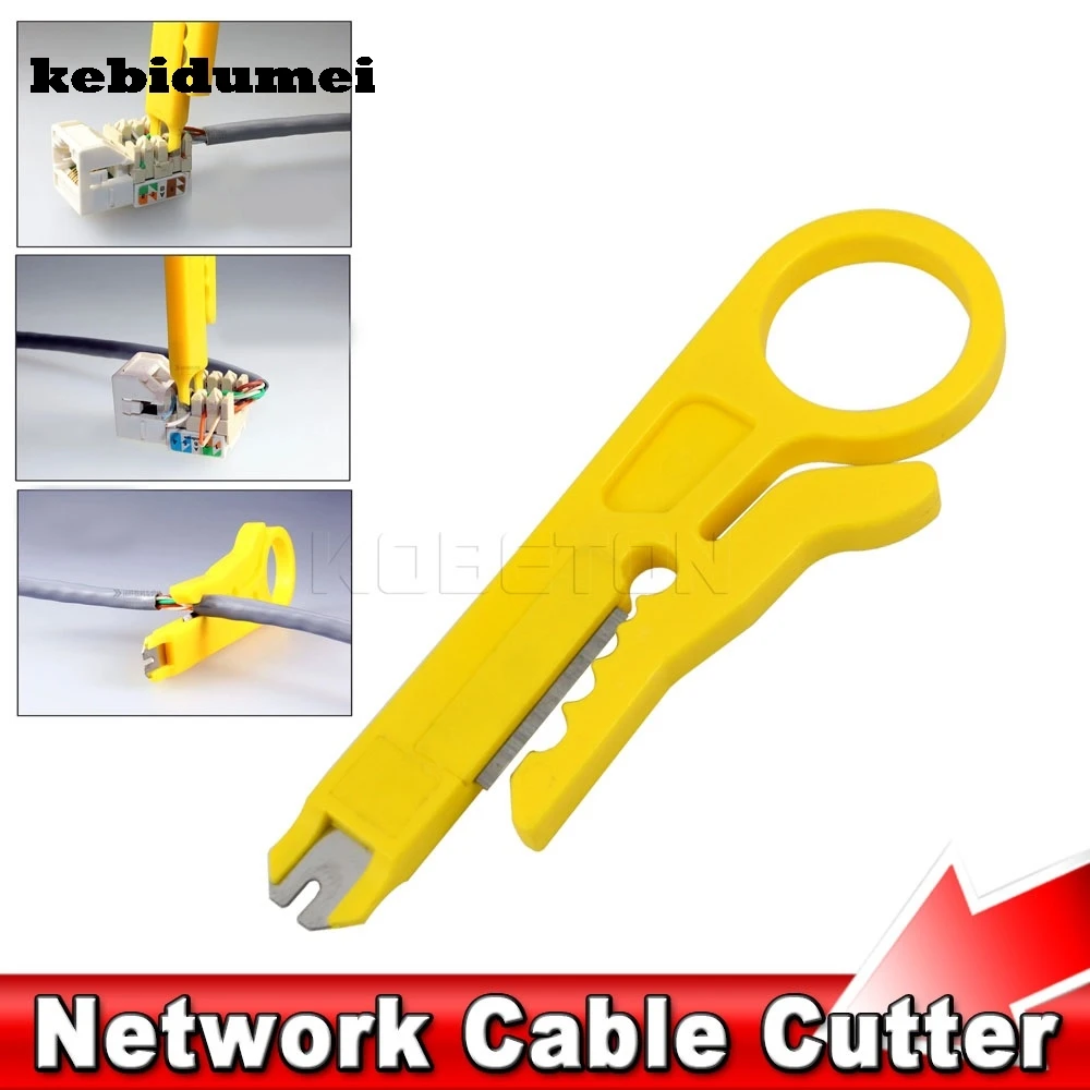 

kebidumei Network UTP Cable Cutter Stripper Plier Punch Down Hand Tools Easy Use Mini Portable Simple Data Cable Wire Plier 5pcs