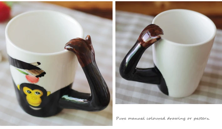 3D стерео ручная роспись животных чашка керамическая с ложкой ложложложложложкружкружкружкружкружкружкружкружкружкружкружкружкружкружкружкружкружкружкружкружкружкружкружкружкружки для кофе с молоком Зебра Горилла Жираф кошка верблюд