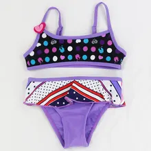Г. летний купальный костюм раздельный купальник из двух предметов для девочек, милый цветочный купальник-бикини для девушек,, бикини