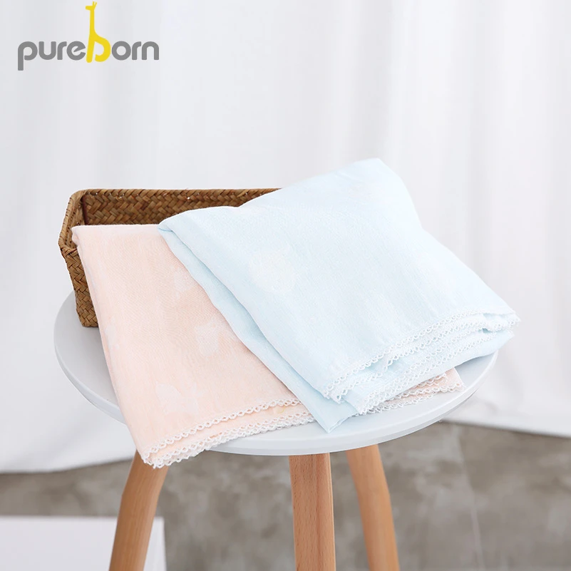 Pureborn Bebe Serviette De Bain Mousseline Coton Sechage Bain Serviette De Plage Enfants Serviette Double Couches Couverture Nouveau Ne Grande Taille Couverture Aliexpress