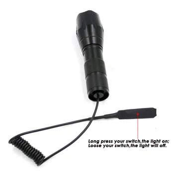 

CREE XP-L V6 Aluminum Zoomable 5-Modes LED Hunting Flashlight Torch Light with remote switch Rat tail