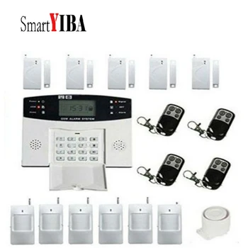

SmartYIBA Home Burglar Security GSM Alarm System Voice Prompt Wireless Infrared Sensor Metal Remote Control Kit SIM SMS Alarm