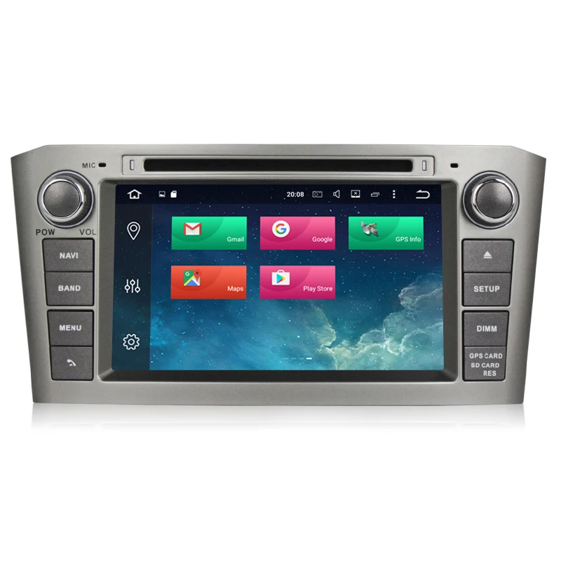 Discount Android 9.0 Car DVD Stereo Multimedia Headunit Auto Radio GPS Navigation Video Audio For Black Toyota Avensis T25 2003-2008 2