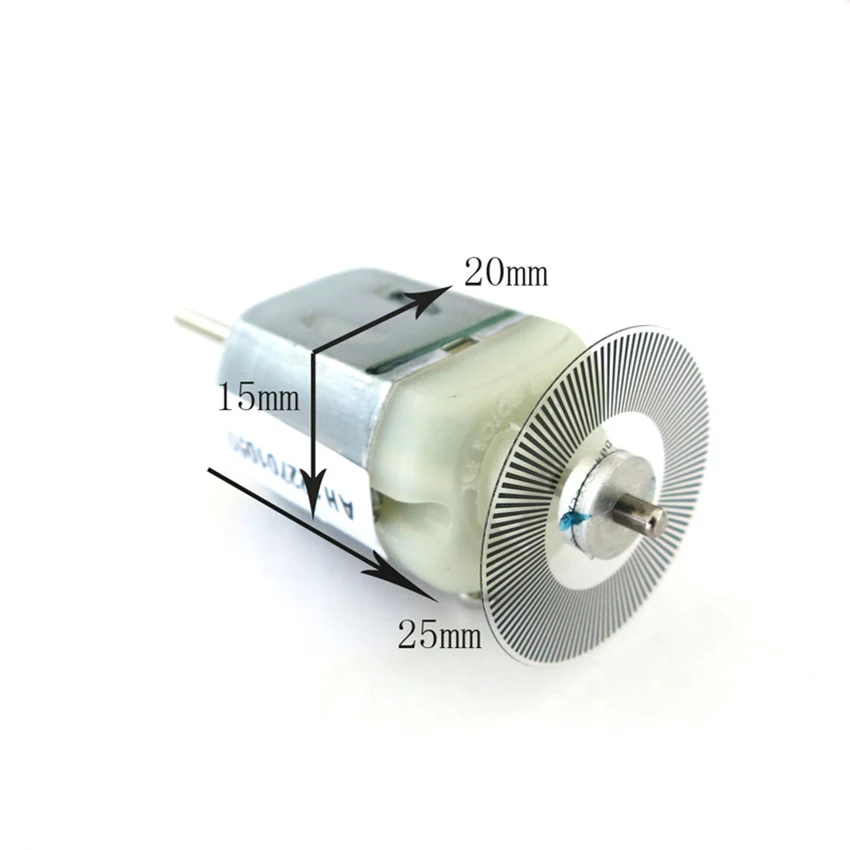 Углеродная счетка модель 130 микро-3-6 В постоянного тока мотор Скорость кодер двойной Выход вал немой мотор 3,7 V 2300 об./мин