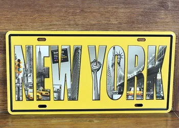 

NEW YORK Car License Plate Vintage Metal Tin Signs Bar Pub Cafe Home Art Metal Signs Size:15*30cm HB-0152