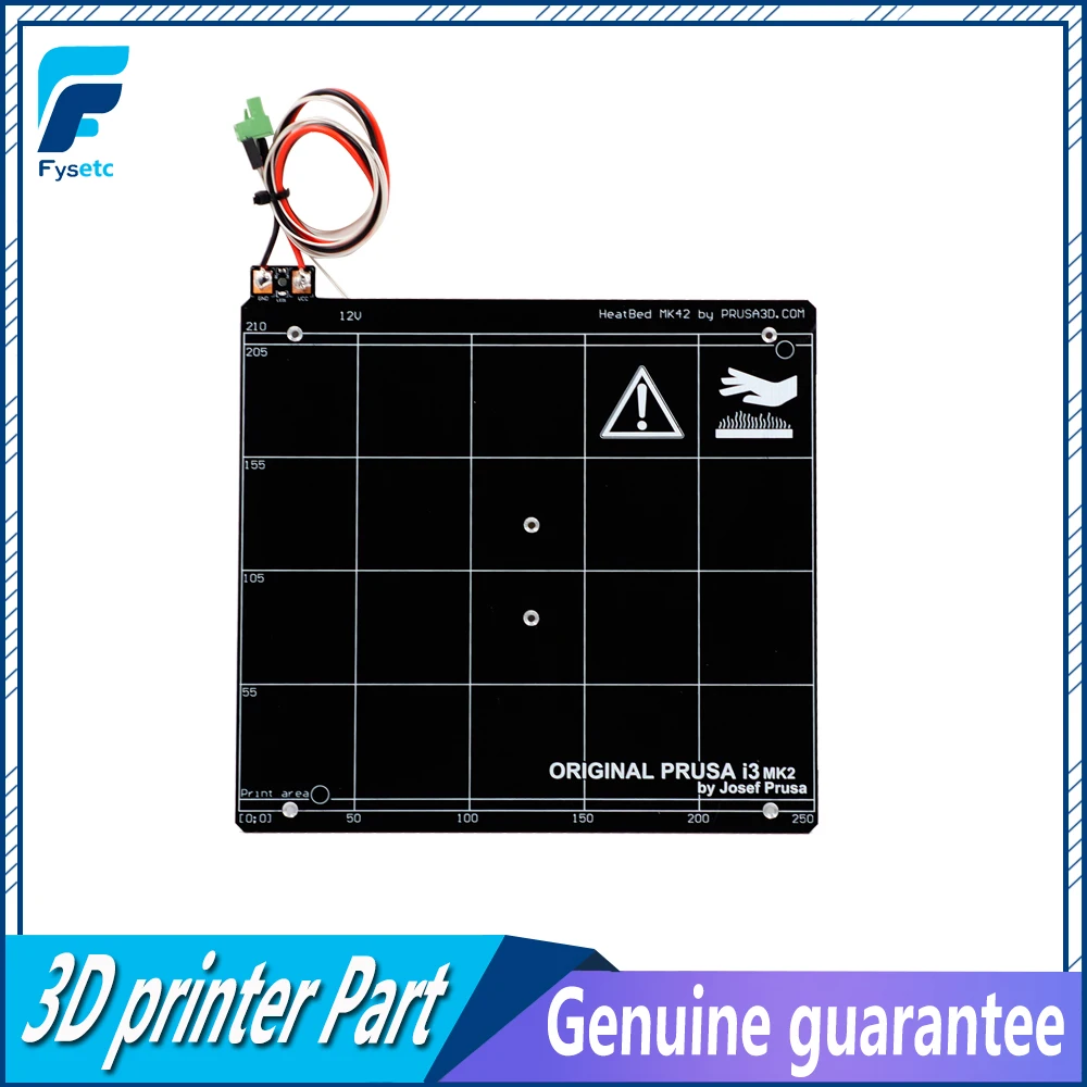 

Prusa i3 MK2 MK2S 3D Printer Heated Bed Aluminum Alloy Clone 255 X 235 mm+ Resistor + Cable + 100K ohm Thermistors