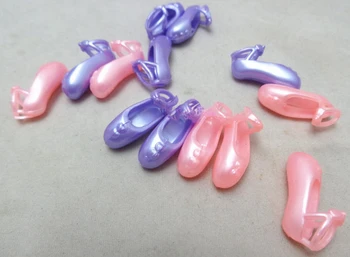 

100pairs/lot Pink Purple Color Dolls Ballet Shoes Toe Shoes For Barbie Doll Accessorises Gifts for Kids Girl Gift