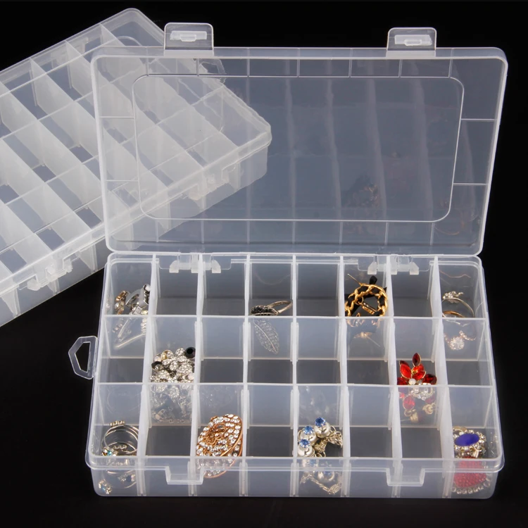 

Wholesale 6Pcs Plastic Adjustable Compartment Storage Box 24 Compartments For Jewelry/Home Using Boxes