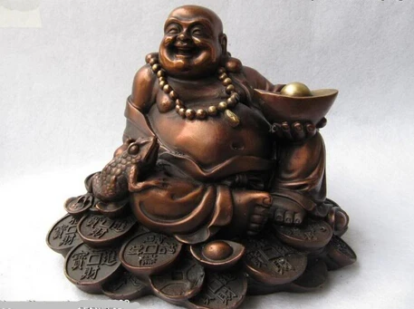 Xd 001709 китайская медная бронзовая монета yuanbao toad богатство Maitreya monk arhat | Статуи и скульптуры -32732848670