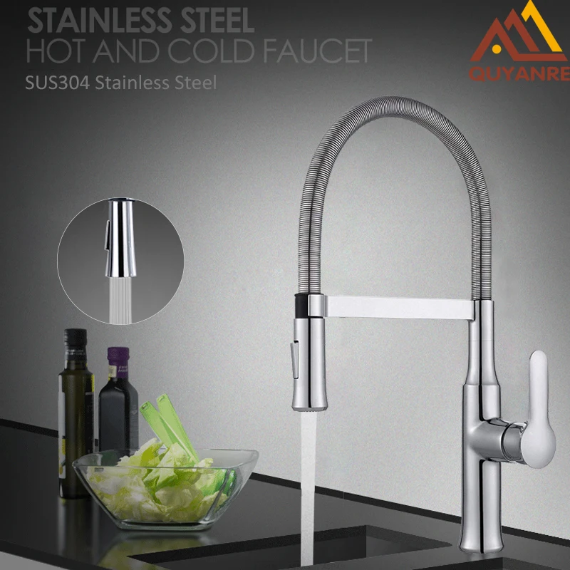 Quyanre Spring Kitchen Faucet torneira cozinha kitchen faucets chrome basin sink square cozinha taps mixers torneira de cozinha Quyanre Spring Kitchen Faucet torneira cozinha kitchen faucets chrome basin sink square cozinha taps mixers torneira de cozinha