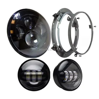

4pcs/Set 7" Projector LED Headlamp+4.5inch Auxiliary Motorcycle led fog Light For Touring Softail Trike FLHTCUSE