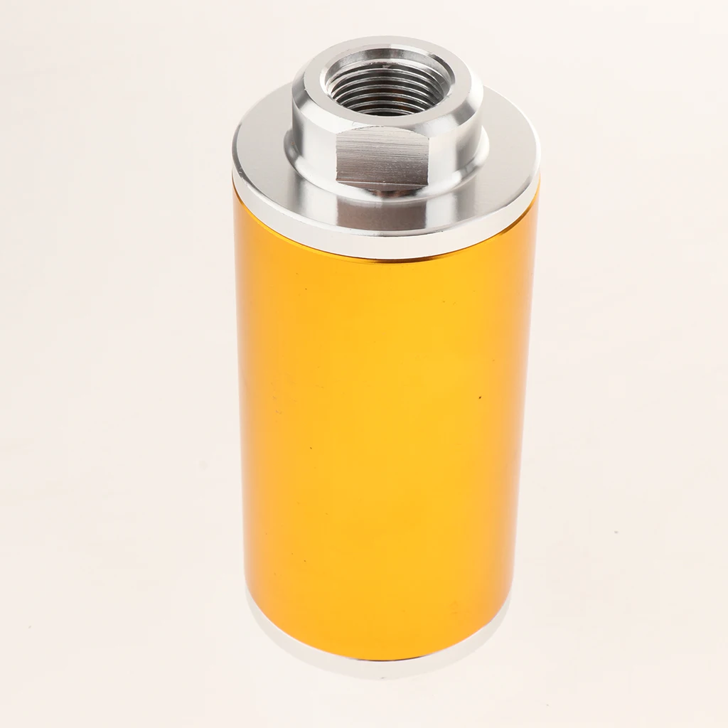 58mm Filter 100 Micron Cleanable Inline Fuel Filter Mount Universal High Flow Turbo 6AN 8AN 10AN Sliver Adapter