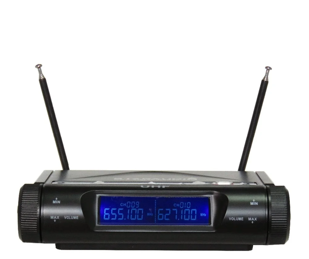 2 channel uhf handheld microphone system