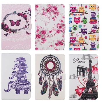 

SM-T550 Panda Eiffel Tower Case For Samsung Galaxy Tab A 9.7 SM-T555 T550 T555 P555 Cover Smart Case Funda Tablet PU Stand Shell