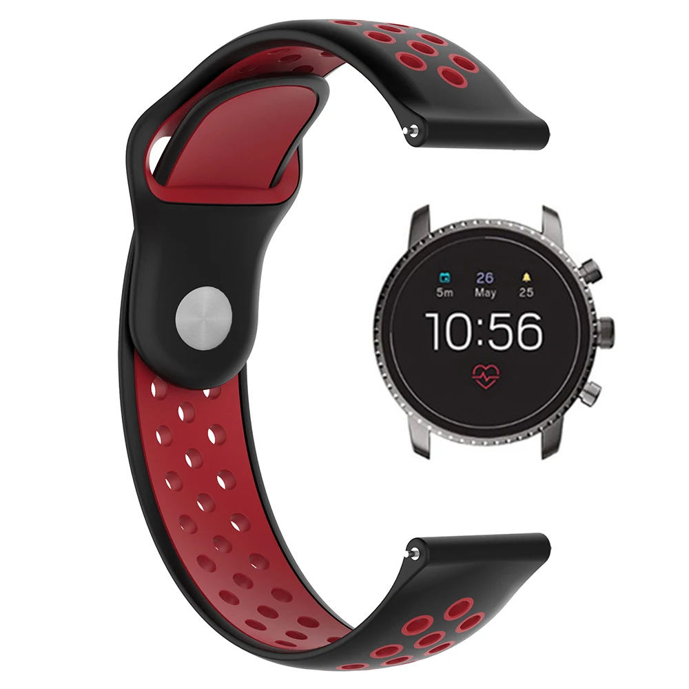 

Watchband For Fossil Gen 4 Q Explorist HR / Gen 3 Q Explorist Watch Strap Band Wrist Bracelet Two-color High Quality Silicone