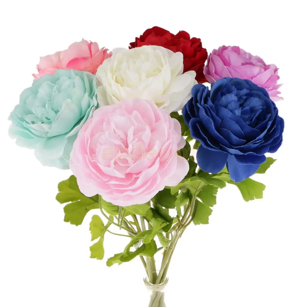 Artificial Lifelike Silk Peony Stem Flower Wedding Party Home Decor 7