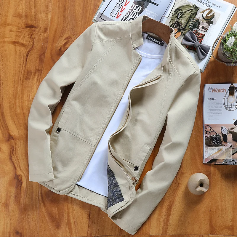 

men's jacket 2019 spring and autumn new large size men's casual collar jacket, solid color slim business trend men's jacket 5XL