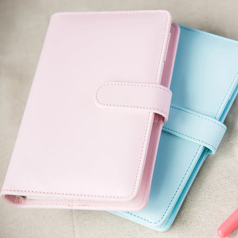 

Macarons PU binder A5 A6 notebook Diary Schedule book planner diary Loose-leaf binder cute School supplies